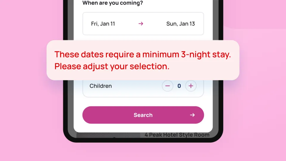 Search Form Date Range Messaging