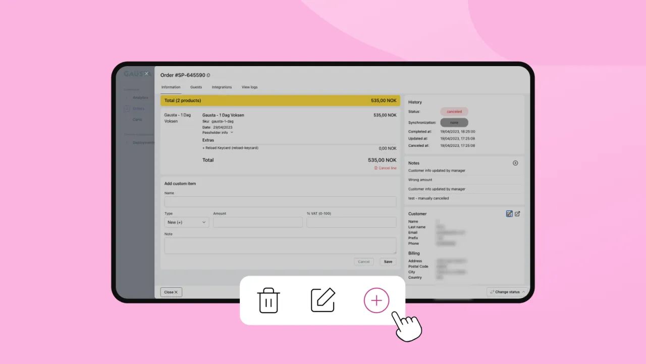 Order Editing Features