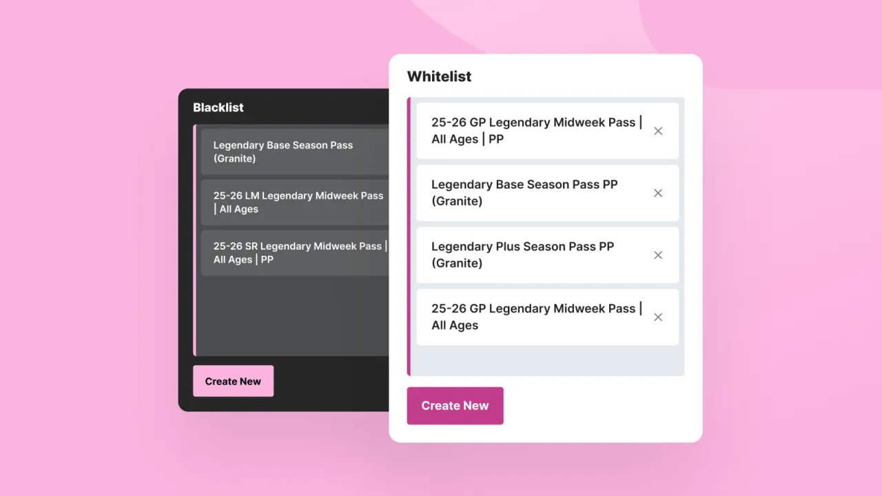 Product Filtering Whitelist Blacklist